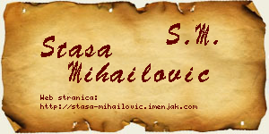 Staša Mihailović vizit kartica